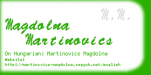 magdolna martinovics business card